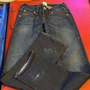 True Religion Dark Blue Straight Leg Jeans Womens
